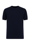 Tricou PAL ZILERI, Regular Fit, Cotton-Silk, Blend Knit, Navy Blue