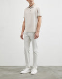 Tricou PAL ZILERI, Knitted Polo, Jacquard Cotton, Natural Beige