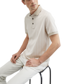 Tricou PAL ZILERI, Knitted Polo, Jacquard Cotton, Natural Beige