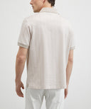 Tricou PAL ZILERI, Knitted Polo, Jacquard Cotton, Natural Beige