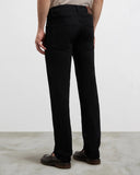 Jeans PAL ZILERI, black cotton and elastane denim with leather badge and metal logo