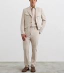 Pantaloni PAL ZILIERI, light brown mouline microstructure