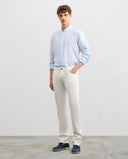 Jeans PAL ZILIERI, garment dyed cotton and elastane, Alb
