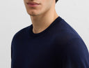 Tricou PAL ZILERI, navy blue cotton and silk lyocell jersey knit t shirt