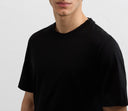 Tricou PAL ZILERI, black mercerized cotton jersey short sleeved t shirt
