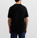 Tricou PAL ZILERI, black mercerized cotton jersey short sleeved t shirt
