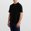 Tricou PAL ZILERI, black mercerized cotton jersey short sleeved t shirt