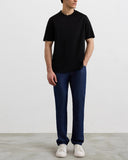 Tricou PAL ZILERI, black mercerized cotton jersey short sleeved t shirt