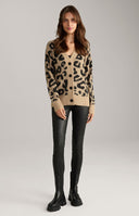 Pulover JOOP, Animal Print Leopard, Brown