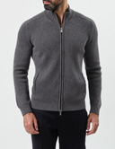 Bluza GRAN SASSO, Cashmere, Fermoar atasat, Gri