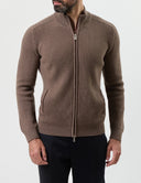 Bluza GRAN SASSO, Cashmere, Fermoar atasat, Maro