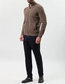 Bluza GRAN SASSO, Cashmere, Fermoar atasat, Maro