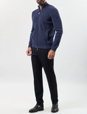 Bluza GRAN SASSO, Cashmere, Fermoar atasat, Bleumarin