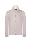 Cardigan GRAN SASSO, casmir cu guler detasabil din blana ecologica, Cream