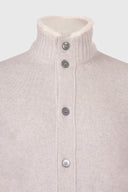 Cardigan GRAN SASSO, casmir cu guler detasabil din blana ecologica, Cream