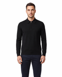 Bluza GRAN SASSO, silk and wool polo, Negru
