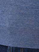 Bluza GRAN SASSO, silk and wool polo, Fermoar atasat, Albastru