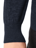 Bluza GRAN SASSO, silk and wool polo, Fermoar atasat, Bleumarin