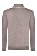 Bluza GRAN SASSO, silk and wool polo, Fermoar atasat, Bej