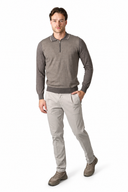 Bluza GRAN SASSO, silk and wool polo, Fermoar atasat, Bej