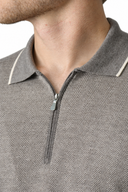 Bluza GRAN SASSO, silk and wool polo, Fermoar atasat, Bej