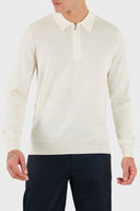 Bluza GRAN SASSO, wool polo, Alb