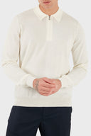 Bluza GRAN SASSO, wool polo, Alb