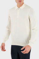 Bluza GRAN SASSO, wool polo, Alb