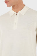 Bluza GRAN SASSO, wool polo, Alb