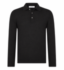 Bluza GRAN SASSO, silk and wool polo, Negru