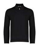 Bluza GRAN SASSO, silk and wool polo, Negru