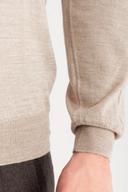 Bluza GRAN SASSO, silk and wool polo, Fermoar atasat, Bej