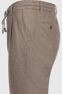 Pantaloni GRAN SASSO, Flanel cu pliuri, Maro
