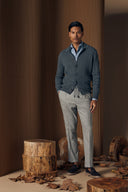 Pantaloni GRAN SASSO, Flanel cu pliuri, GRI
