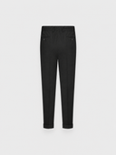 Pantaloni GRAN SASSO, Flanel cu pliuri, Negru