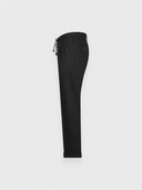 Pantaloni GRAN SASSO, Flanel cu pliuri, Negru