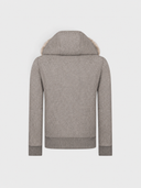 Jacheta GRAN SASSO,Zip-up jacket with hood in flannel and eco fur