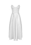 Rochie ELISABETTA FRANCHI, gazar fabric, Alb