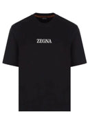Tricou Zegna, Print Frontal, Black