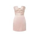Rochie Elisabetta Franchi, Mini dress in gazar fabric, Baby Pink