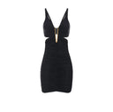Rochie ELISABETTA FRANCHI, lightweight crêpe jersey fabric, Negru