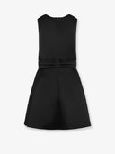 Rochie ELISABETTA FRANCHI, Duchess satin dress with jewel detail, Negru