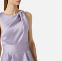 Rochie ELISABETTA FRANCHI, Dress in duchess satin fabric with logo details, Lila