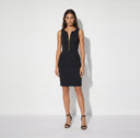 Rochie ELISABETTA FRANCHI, technical fabric with zip, Negru
