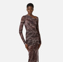 Rochie ELISABETTA FRANCHI, tulle fabric with alligator print