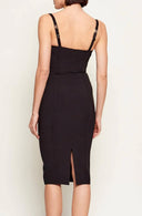 Rochie ELISABETTA FRANCHI, Crêpe Dress with Bustier Top and Exposed Stitching