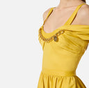 Rochie ELISABETTA FRANCHI, Stretch cotton dress with jewel chain