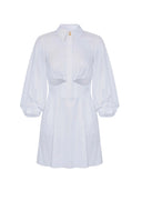 Rochie ELISABETTA FRANCHI, Stretch cotton mini dress, Alb
