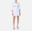 Rochie ELISABETTA FRANCHI, Stretch cotton mini dress, Alb