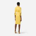 Rochie ELISABETTA FRANCHI, Elegant dress with waist belt, Galben